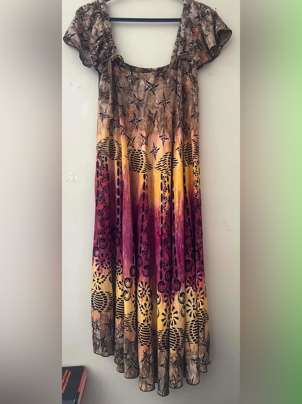 Cactus Ombre Maxi Dress in Yellow, Magenta and Black